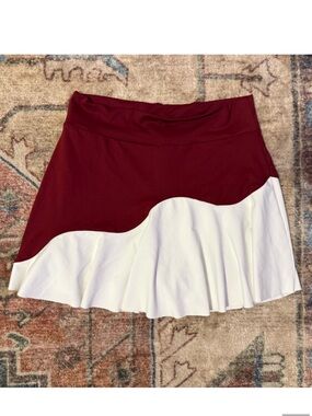 Day + Moon Crimson and White Skort